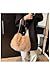Ulisty Women Small Faux Fox Fur Hobo Bag Furry Adjustable Strap Shoulder Bag Plush Purse Fashion Handbag khaki