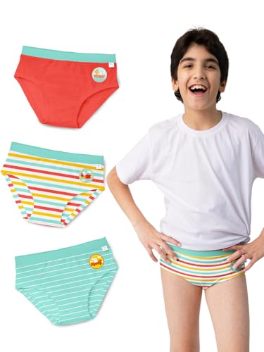 Image of superbottoms Briefs for Boys |Supersoft Underwear for Boys | 3X Softer Underwear | Premium Briefs | Super Stretchy, Breathable, Gentle Elastics, No Scratchy Tags, AZO-Free Dyes| 3 Free Funky Tattoos