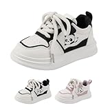 Scarpe da ginnastica unisex per bambini, in tela, per ragazzi, leggere, con cinghie regolabili, traspiranti, morbide, comode e leggere, Nero , 33 EU