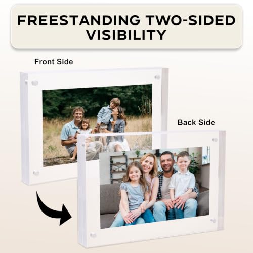 4x6 Acrylic Picture Frames 3 Pack, Clear Magnetic Photo Frames,Desk Display by Pictomagna - Used condition - Image 6