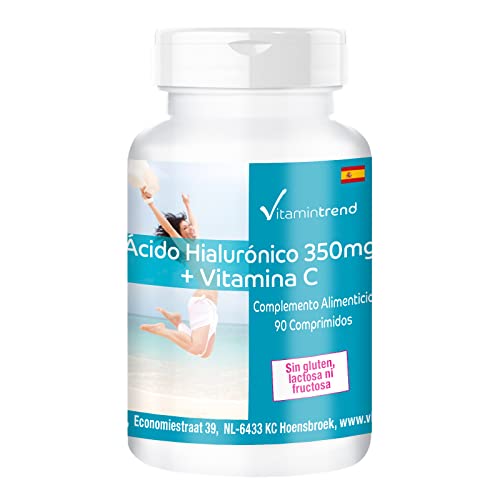 Ácido hialurónico 350mg + Vitamina C - 90 Comprimidos - Vegano - Altamente dosificado | Vitamintrend®