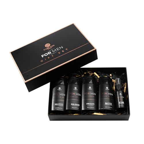 Image of Carlton London Men Gift Set 5 - Facewash, Body Lotion, Shower gel, Sunscreen spray, and Face scrub + mask | Cruelty free best for men and boys - 450ml