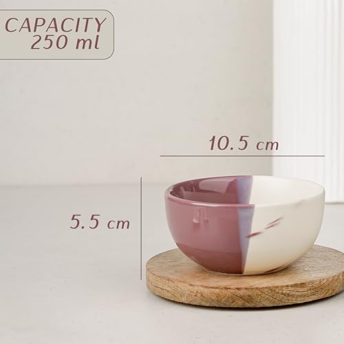 Image of The Earth Store DT Magenta Italian Ceramic Dinner Set of 18 Pieces Serving for 6, Microwave and Dishwasher Safe Plates & Bowls for Dining, Bone-Ash Free Crockery Set for Dining and Gifting