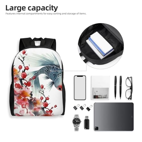 Mochila unisex impermeable para senderismo con diseño floral miniatura 6