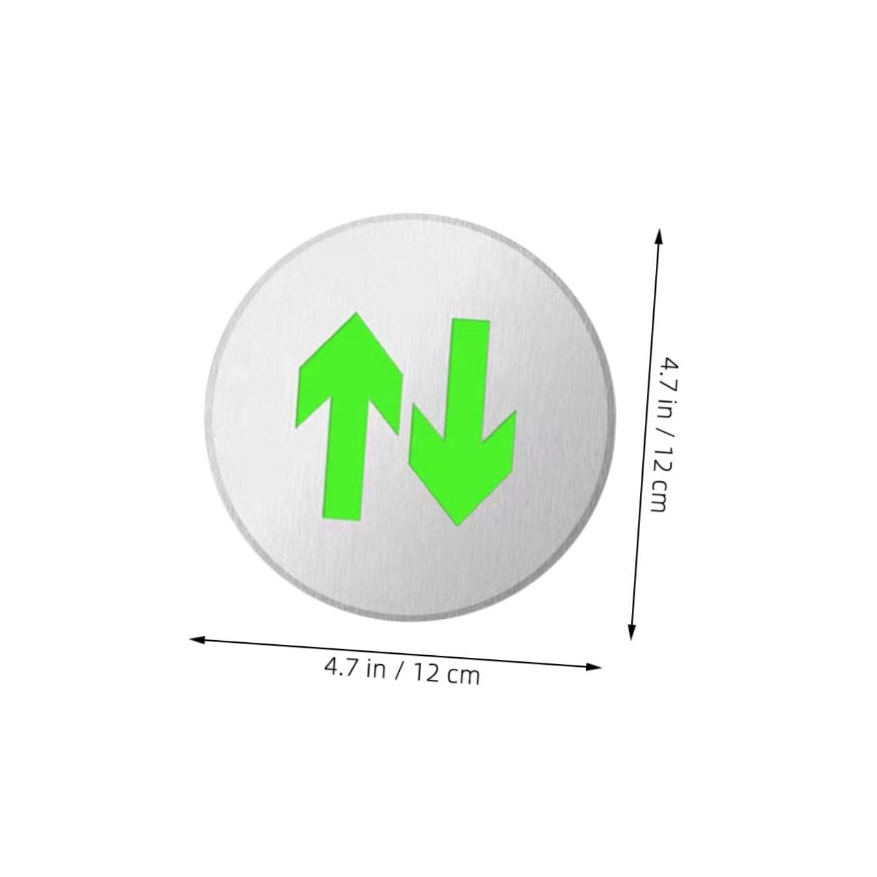 IWOWHERO Stainless Steel Arrow Safety Sign Glow Dark for Stairs Emergency Exit Sign One-way Arrow