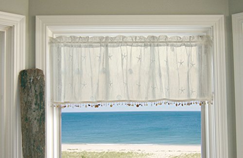 Heritage Lace, Ecru Sand Shell 45X15 Valance W/Trim, 45 X 15 #TOP1