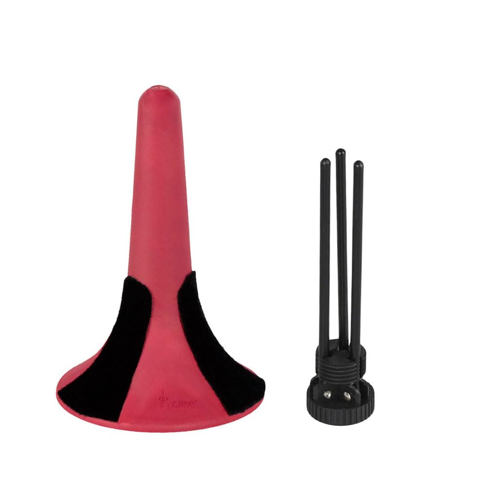 2Pcs Trumpet Stand Holder with Foldable Metal Tripod - Portable, Sturdy, and Versatile for Wind Instruments (Red) - Image 3