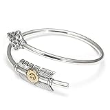 QAOLJYT Federverstellbares Armband, 925 Sterling Silber Indian Bug und Pfeil Fliegende Adler Armreifen Schmuck für Männer
