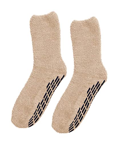 Image of Silverts Unisex Adaptive Non-Slip Grip Socks, Hospital Slippers for Elderly | Assisted dressing, nursing home, rehab & recovery wear, treaded sole, machine washable