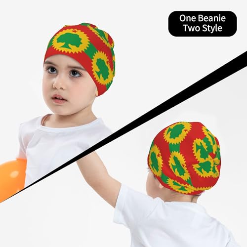 Flag of The Oromo Children Hip Hop Knitted Hat Kids Elastic Leisure Knit Cap Warm Sleep Beanies Black4