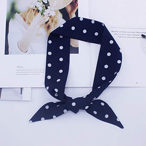 6Pcs Creative Small Dot Pattern Bag Handbag Handle Ribbon Scarf Hair Head Band Neck Scarf Neckerchief Fashion Gifts4