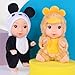 dollbie 6 Pack 5 inch Baby Dolls-PVC Mini Figures with Cute Animal Outfits, Safe Toys for Kids, Collectible Display Stress Relief