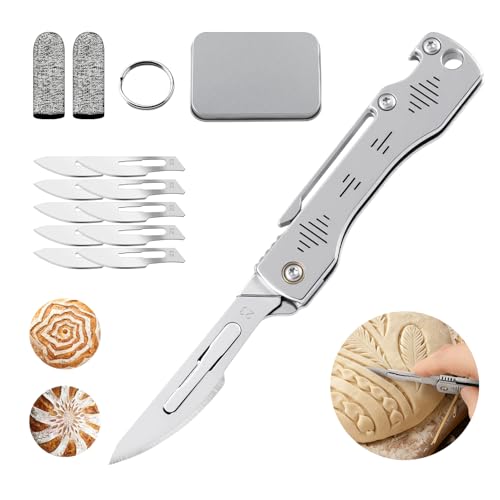 ITOKEY Bread Lame, Folding Sourdough Scoring Tool with 10 Blades