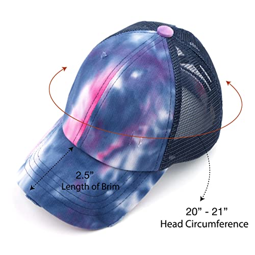 C.C Kids Criss-Cross Elastic Band Ponytail Caps Messy Buns Trucker Plain Baseball Cap (KIDS-BT-791)4