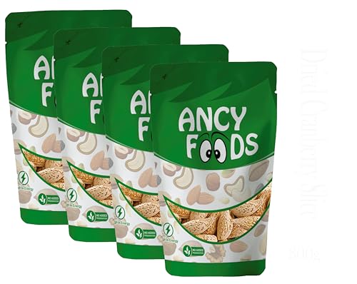 Image of Ancy Kagazi Badam 800 Grams (200 Grams X 4) - Thin Shell Almonds | Packed with Protein, Fiber, and Vitamins | Badam with shell - Easy to Crack, Supports Brain Health and Boosts Energy - Great Snack Option for Office, School, or Fitness Enthusiasts