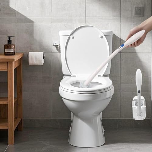Image of Wall Mounted Holder Fit for Clorox Toilet Wand, Compatible with Clorox Toilet Wand Holder only, Touchless Opening Design, Cute Cat White