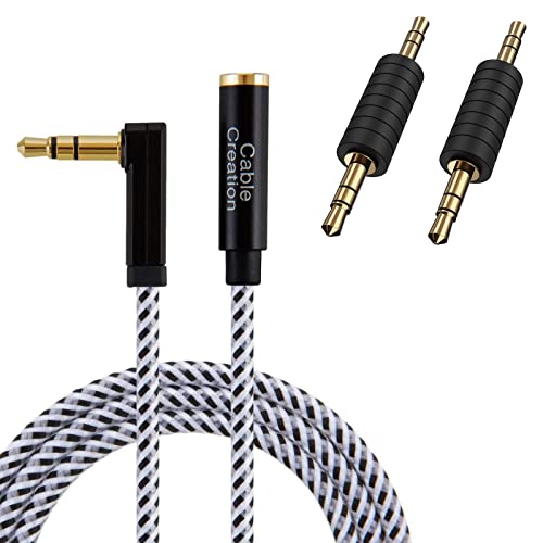 Cablecreation 15Ft Headphone Extension Cable Bundle With [2-Pack] 3.5Mm Male To Male Audio Adapter #TOP19