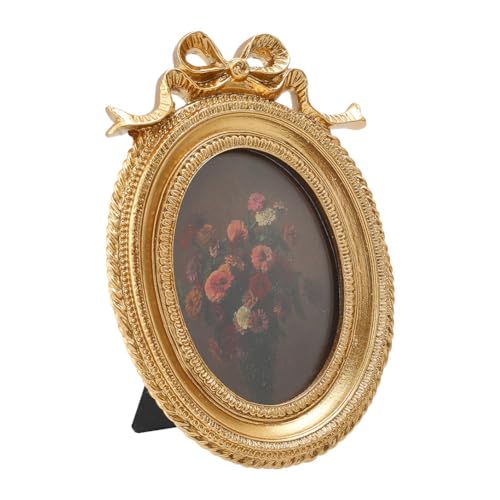 nbeads Kleiner Runder Vintage Bilderrahmen, 9.5x13.5cm Gold Barock Verziert...