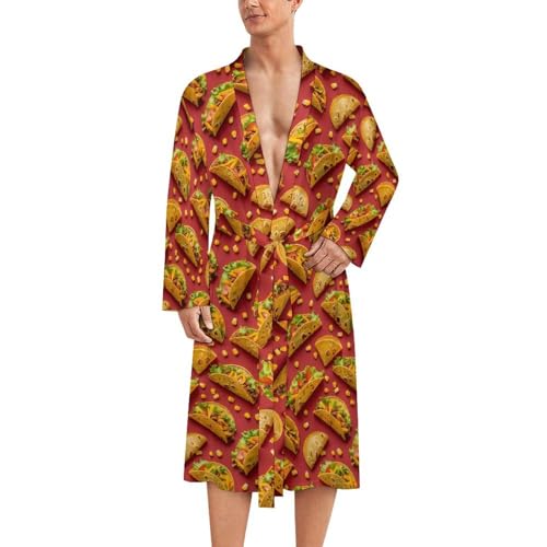 Tacos-Mexican Food Funny Men's Robe Soft Lightweight Bathrobe Long-sleeve Spa Robes