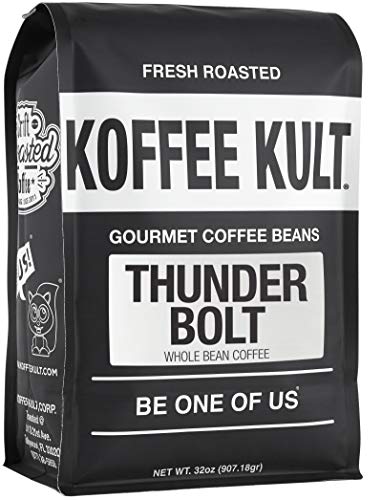 coffee beans koffee kult - Koffee Kult Thunder Bolt Whole Bean Coffee, with French Roast Colombia Coffee Beans - 32 ounce bag