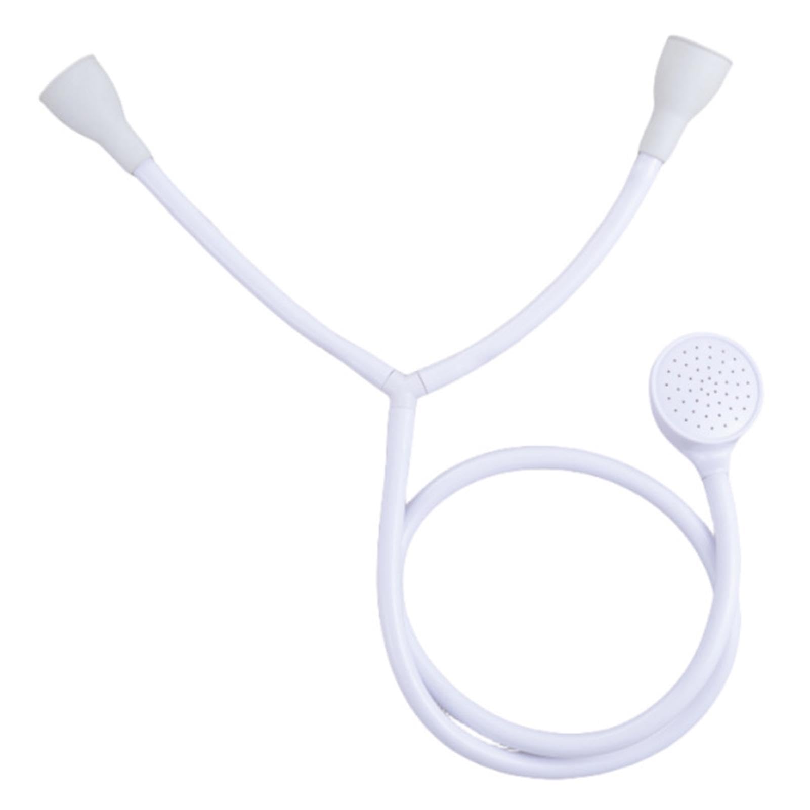 Double Tap Shower Attachment with 2 Clamps, Fits 3/4" Bath & 1/2" Basin Taps, Round & Oval Compatible, 2M Push-On Hose for Hair Washing, Pet Bathing, Baby Care & Household Cleaning