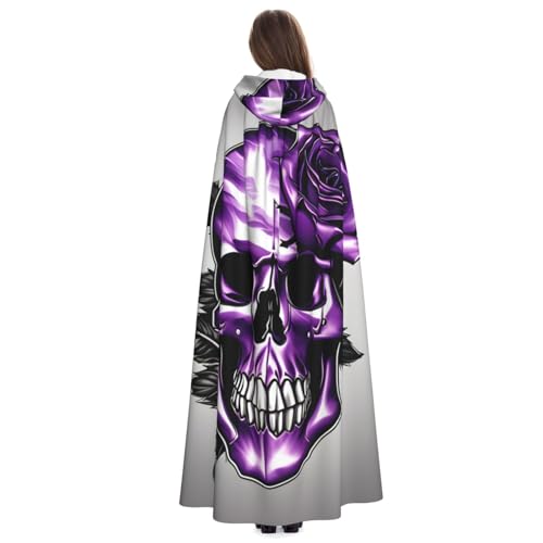 Cape imprimé rose violet et tête de mort style chevalier magicien - 5