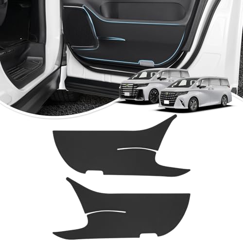 Cartist アルファード40系 ヴェルファイア40系 に適用 ドアキックガード ドアトリムガード ドアプロテクター ドア保護 ALPHARD VELLFIRE 40系 2023年6月～現行 車種専用設計 ドアトリムカバー 汚れ防止 キズ防止 蹴り防止 フロント用 アクセサリー 内装パーツ カスタムハーツ PUレザー 2PCSセット（ブラック）