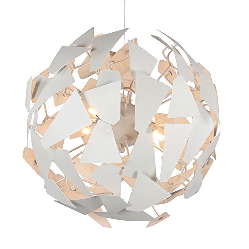 Chandelier chrome 50cm suspension moderne en fer pour eclairage de salon