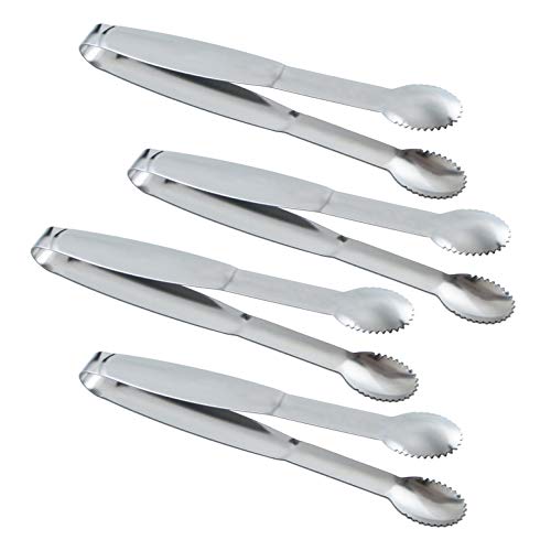 Msy Bigsunny 6" Premium Stainless Steel Sugar Cube Tongs Ice Tongs, Mini Serving Tongs Appetizers Tongs - Set Of 4 (Silver) #TOP5