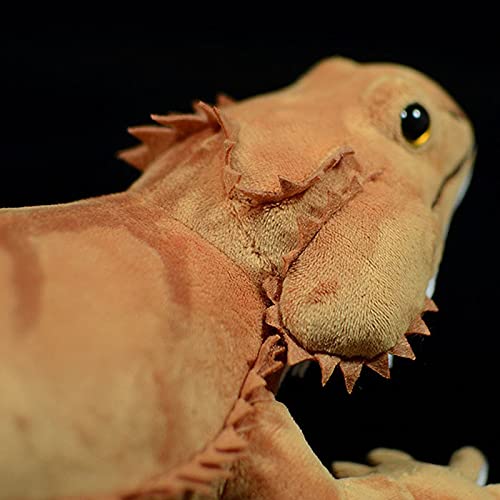 Tiny Heart Plüsch Eidechse Stofftier - Realistische Echse, Krabbelndes Haustier, Schönes Tier, Niedlich und Weich, Geschenk für Kinder, Braun, 18”