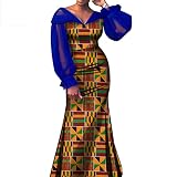 Vsadsau Plus Size Women Dress Ankara Style African Long Outwear Chiffon Sleeve Evening Dress 1380 XXL