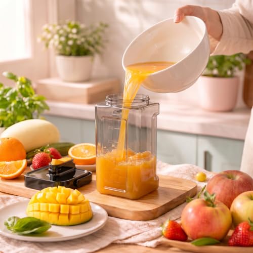 Image of 3.5L Water Jug with Handle and Flip Top Lid -Large Square Water Bottle with Measurement Markings for Fridge, Gym, and Office - Leakproof Clear Fruit Infuser Pitcher for Juice & Cold Tea