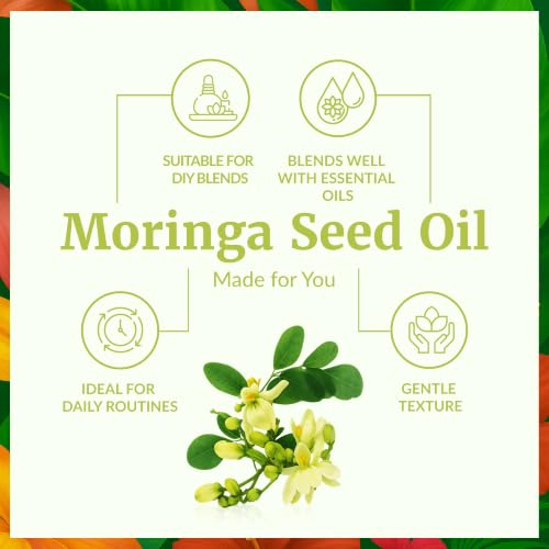 Image of SVA Moringa Seed Oil 4 Fl Oz - for Face, Skin Care, Hair Care, Scalp Massage & Body Massage - Carrier Oil with Dropper