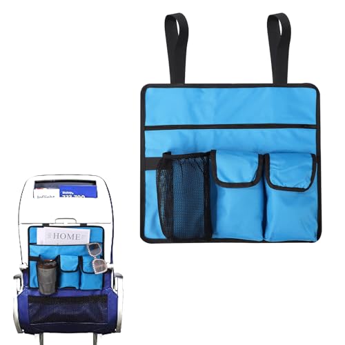 Lasuroa 1024966 Airplane Seat Back Organizer & Storage, Quality Oxford Cloth Airplane Seat Back Pouch Tray Table Cover Phone Organizer Water Bottle With 4 Independent Pocket Accessories Supplies cover