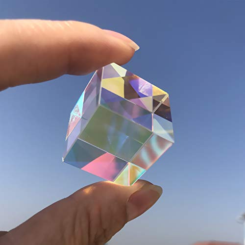 AETOOL - Glass Cube 18mm Dichroic Prism X-Cube Prisms for Photographic Beam Splitting Photography Accessories Decorate Gifts Cute Light