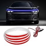 Car Hood Light Strip, 59 Inches Waterproof Flexible LED Strip, Dynamic Scan Start Up Car Daytime Running Lights, Universal Auto Exterior Decor Accessories for Most Vehicles (blue, 59 Inches)