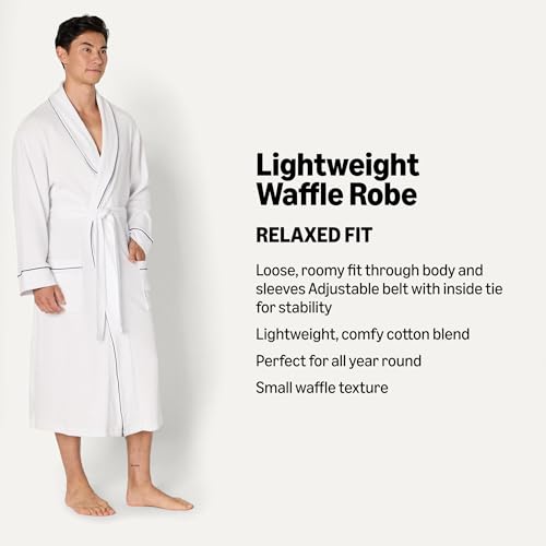 Image of Amazon Essentials Men's Lightweight Cotton Waffle Bathrobe (Available in Big & Tall)