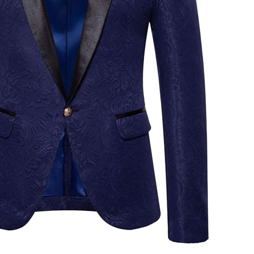 Men's Shawl Lapel Floral Stylish Suit Slim Fit Jacquard Blazer for Wedding Formal Skinny Classic Tuxedo2