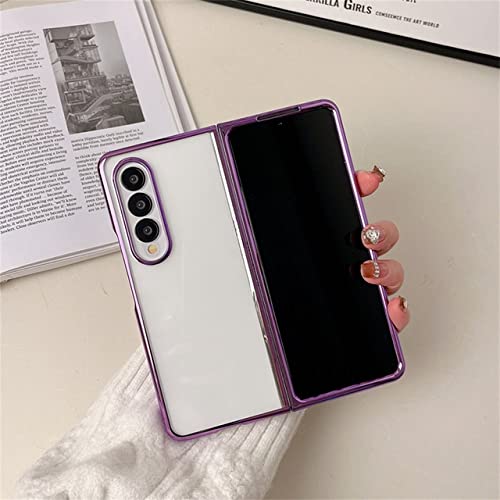 Coque de téléphone Transparente galvanisée pour Samsung Galaxy Z Fold 4 5G rigide