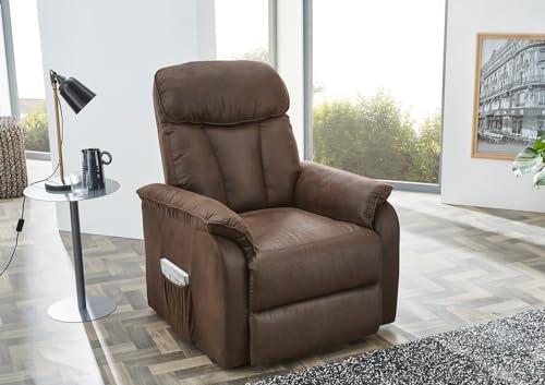 Fernsehsessel | Braun | Mikrofaser Antik | mit Liegefunktion – Bild 3