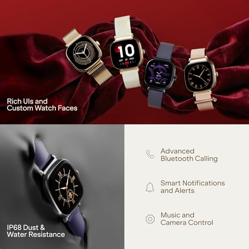 Image of Boat Chrome Ivory Smart Watch for Women, co-Designed with GIVA, 1.7 inch AMOLED Display, 1000 nits Brightness, Premium Metallic Build, Female Wellness Tracker smartwatch for Women (Twilight Purple)