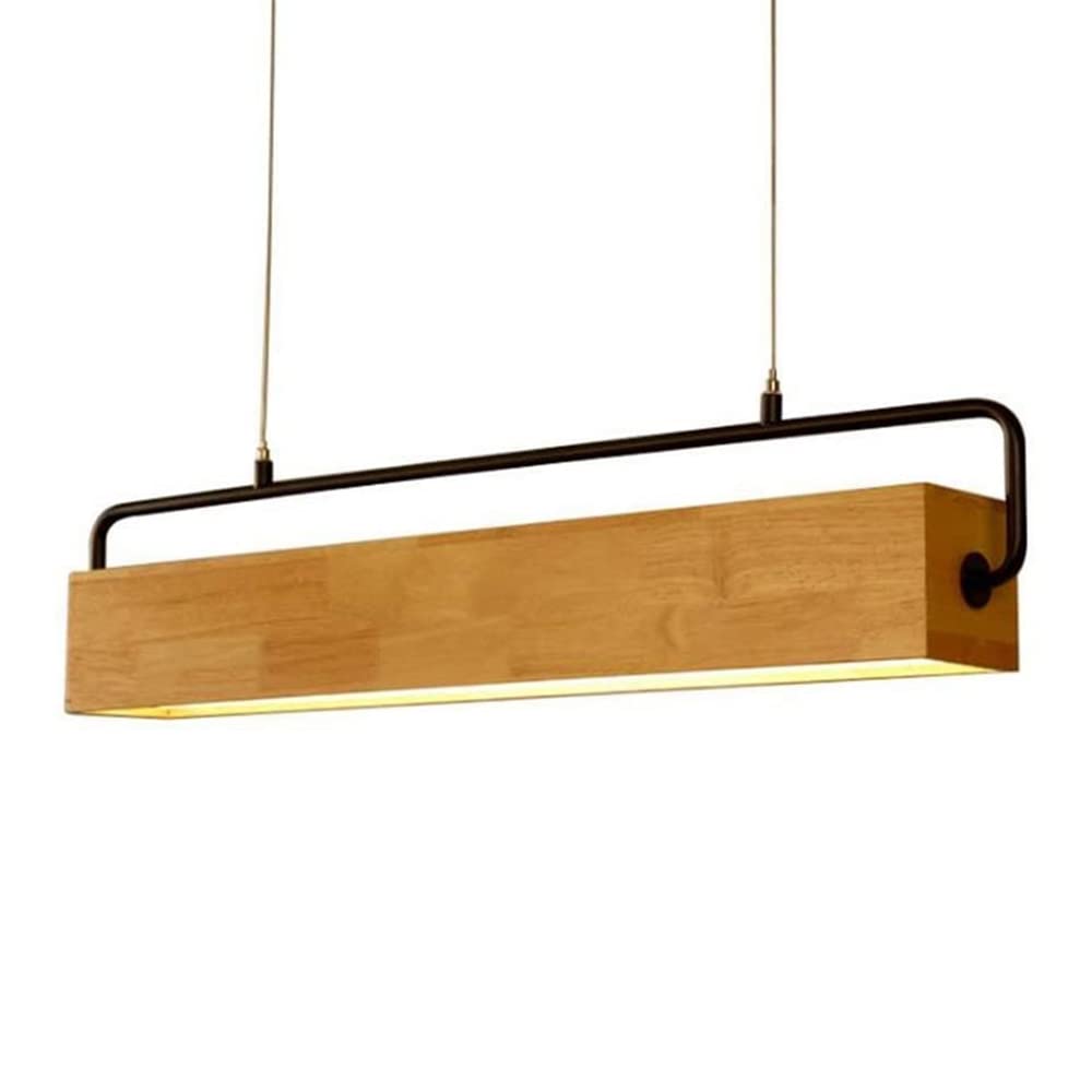 Suspension LED en bois massif noble au design rectangulaire