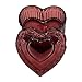 WHSLILR Glass Jewelry Box Heart Shape Cute Box for Storage Ring Earring Trinket Vintage Jewelry Organizer Decorative Gift for Women Girls-GRB003-Red