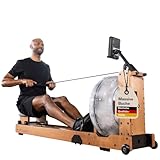 Skandika Wasserrudergerät Lykke | 90° Tank, Holz Rudergerät für Zuhause, Kinomap App kompatibel, massives Buchenholz, Wasser | Holzrudergerät mit Wasserwiderstand (helles Holz)