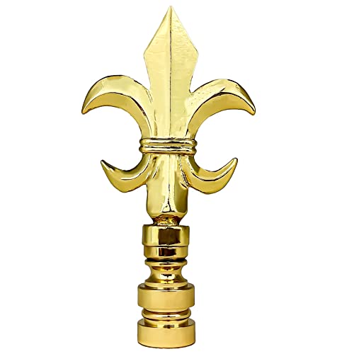 Image of Royal Designs, Inc. Fleur De Lis Finial for Lamp Shade, Polished Brass - Pack of 1