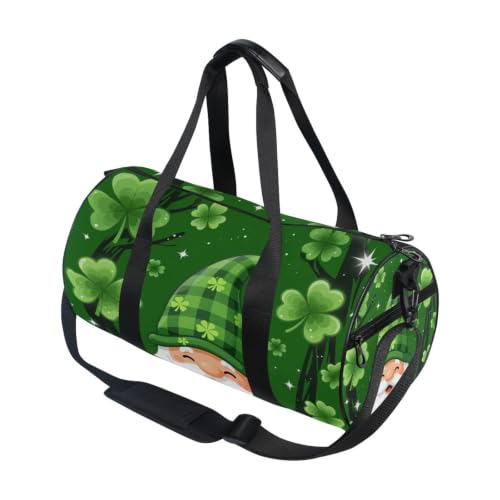 Bolsa de gimnasio ligera con bolsillo interior y estampado de cuadros verdes