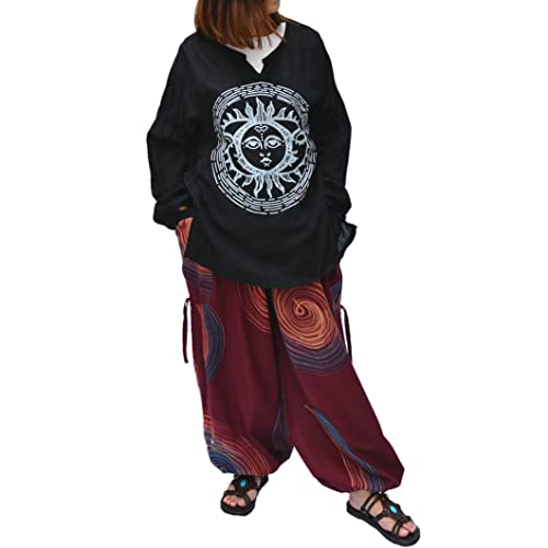 Siamrose Hand Painted Harem Trousers Lounge Yoga Pants Men Women Joggers with Adjustable Length 2 Pockets4