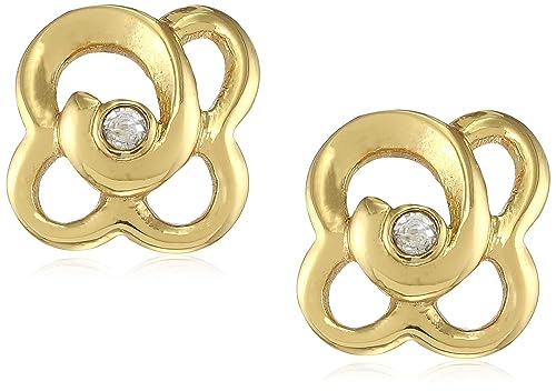 Estele 24kt Gold Plated Roseatte Cut Stud Earring with Red Austrian Crystals for Women (B098MVQ8RL) Amazon Price History, Amazon Price Tracker