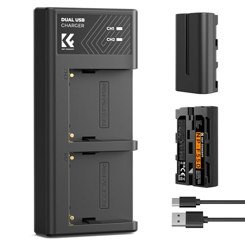 K&F CONCEPT NP-F550 Battery 2-Pack with Charger