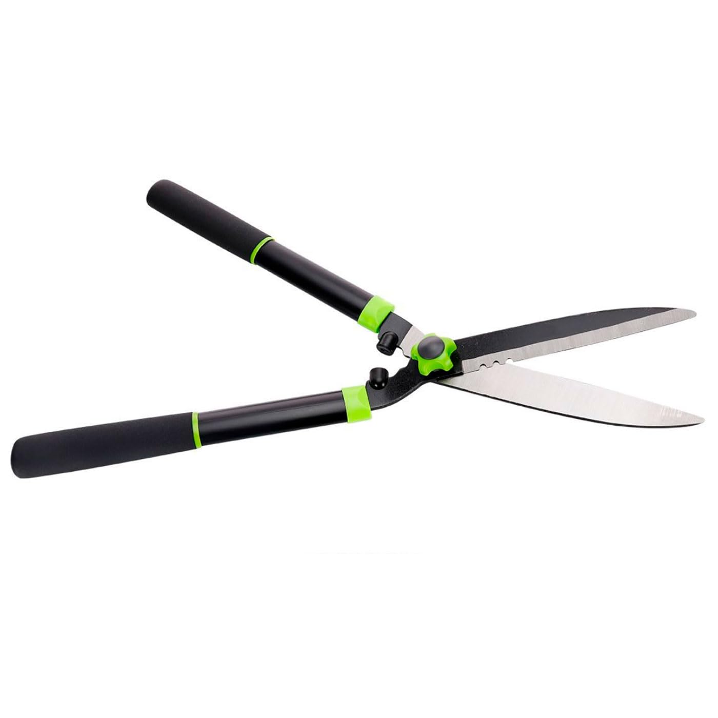 Tradineur - Tijera cortasetos, cizalla para setos, tijeras para podar a dos manos, hoja de 190 mm, mango ergonómico, jardinería, 55 cm